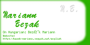 mariann bezak business card